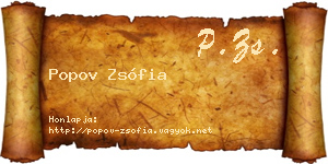 Popov Zsófia névjegykártya